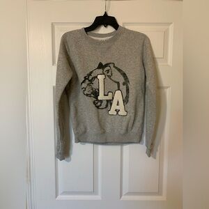 Free State Gray LA Crewneck‎ Sweater with Graphic Design Size S Preppy Academica